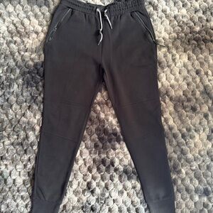 Galaxy By Harvic Men's Fleece-Slim Fit Tapered Zippered Joggers (Black)